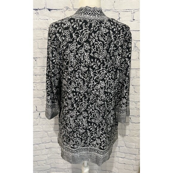 Isaac Mizrahi women’s jacket Cardigan Black And White Size Large - Picture 4 of 6